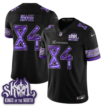 Minnesota Vikings Fangear Edition Warrior Skol Patch Vikings Font Vapor Jersey - Stitched