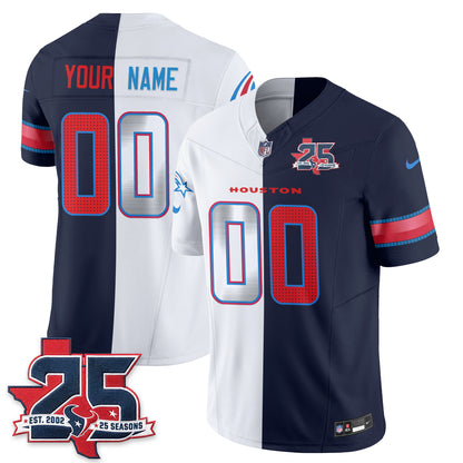 Houston Texans Fan Gear Split Vapor Custom Jersey - Stitched