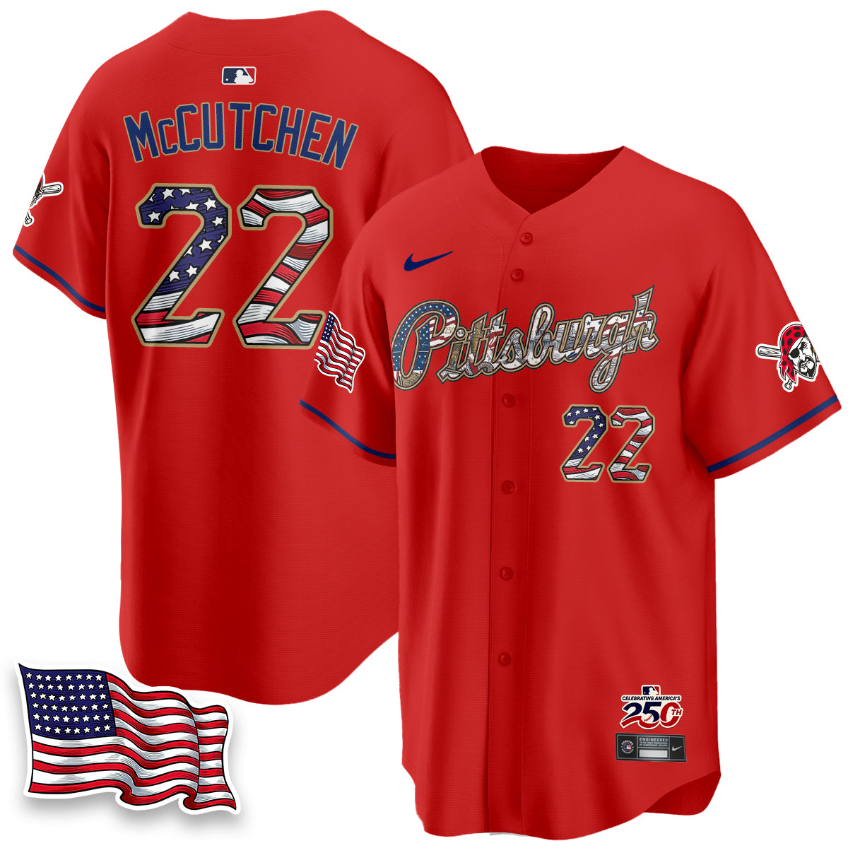 Pittsburgh Pirates 2026 Independence Day USA Vapor Limited Jersey - Stitched