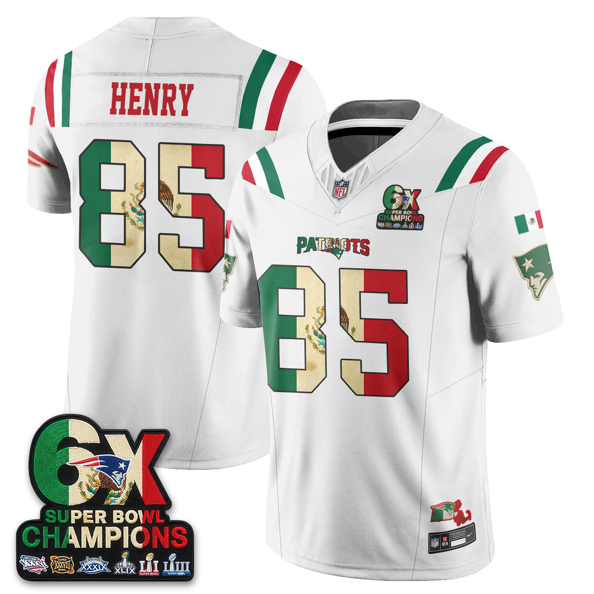 New England Patriots Mexico Edition Vapor Jersey - Stitched