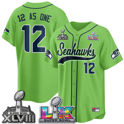Seattle Seahawks S.Bowl Champs Baseball Vapor Jersey - Stitched