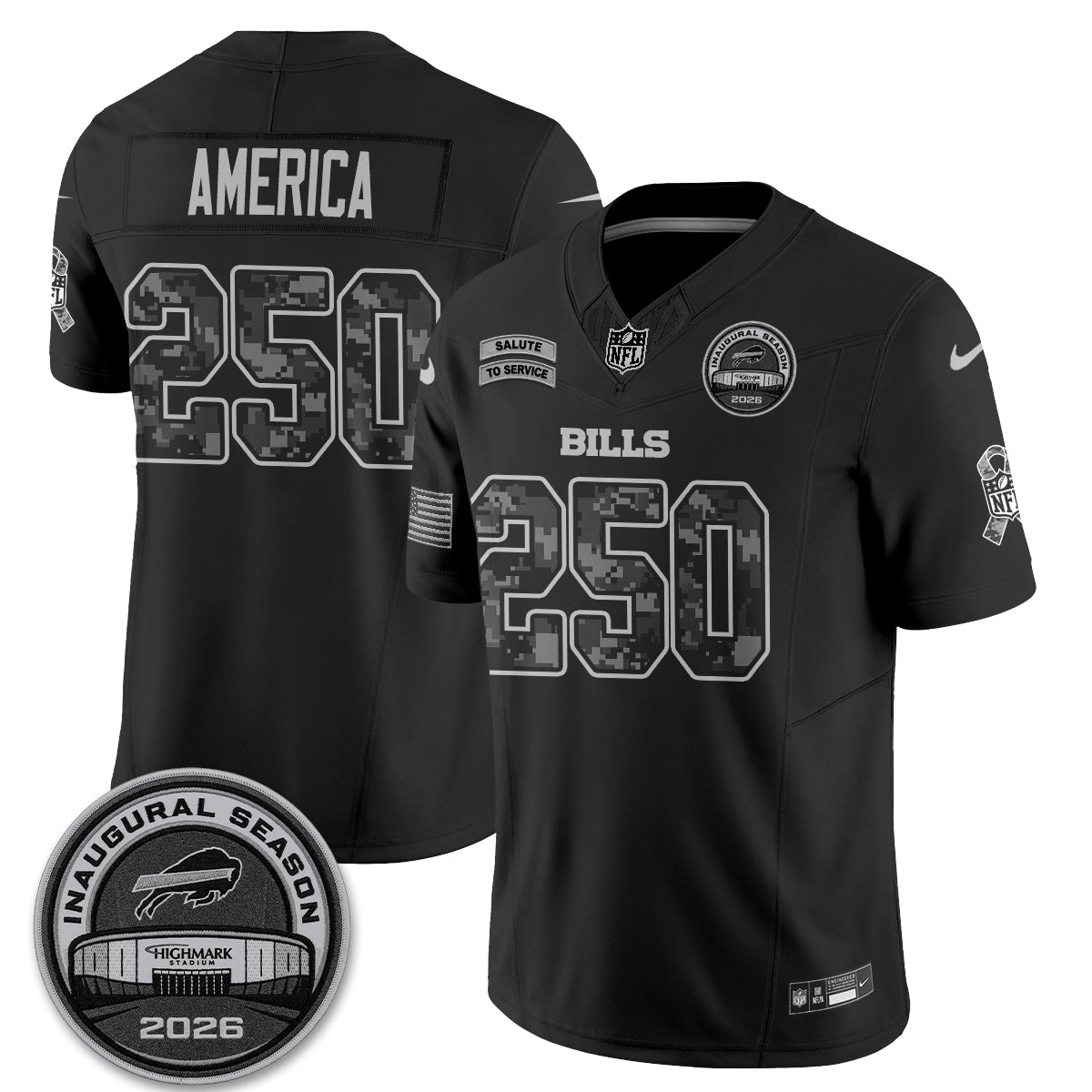 Buffalo Bills 2026 Salute to Service Edition Vapor Jersey V2- Stitched-NQD