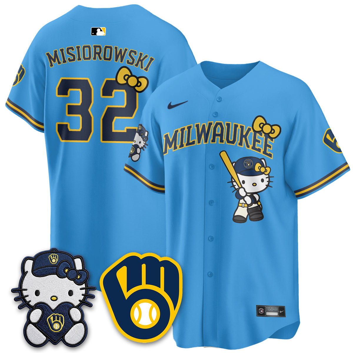 Milwaukee Brewers Meow KT Night Vapor Limited Jersey - Stitched