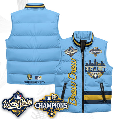 Milwaukee Brewers 2026 NL Champions Puffer Vest - Printed