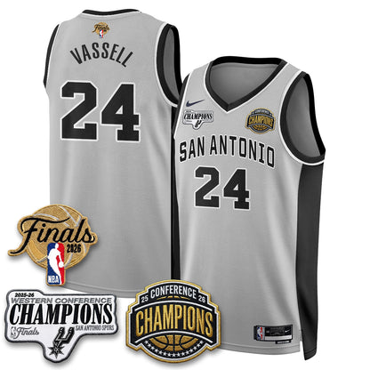 San Antonio Spurs 2026 NBA Western Conference Champions Vapor Jersey - Stitched