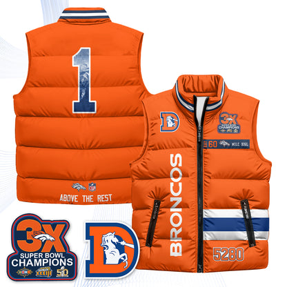Denver Broncos "Mile High" Puffer Vest - Printed