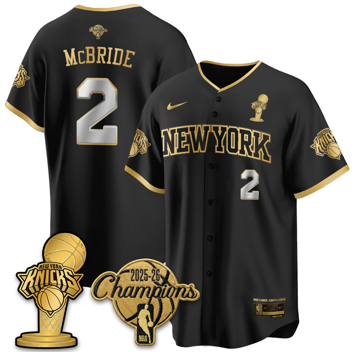 New York Knicks 2026 NBA Champions Vapor Jersey - Stitched