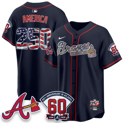 Atlanta Braves 2026 Independence Day USA Vapor Limited Jersey - Stitched