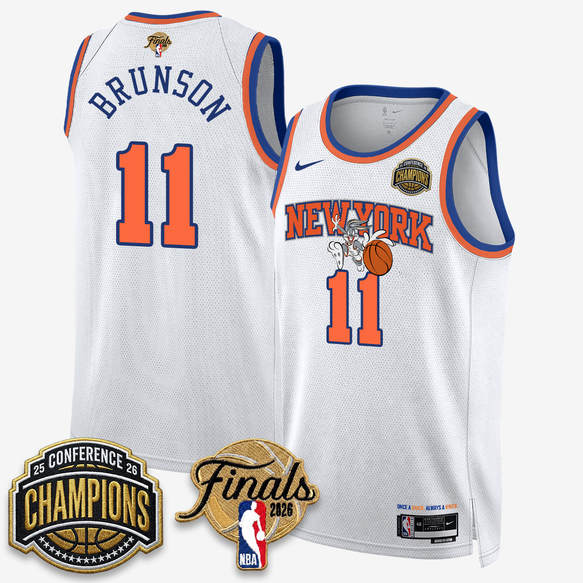 New York Knicks 2026 NBA Eastern Conference Champions x Looney Tunes Vapor Jersey V2- Stitched