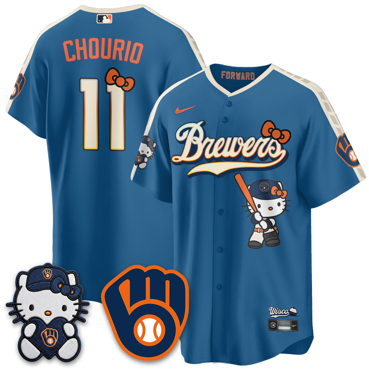 Milwaukee Brewers Meow KT Night Vapor Limited Jersey - Stitched