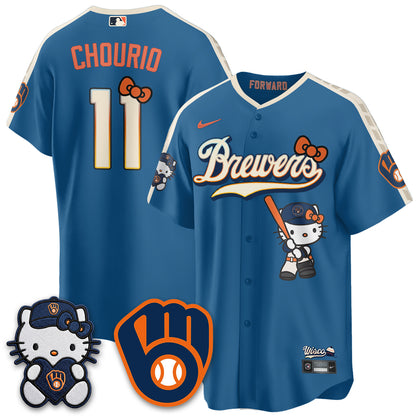 Milwaukee Brewers Meow KT Night Vapor Limited Jersey - Stitched