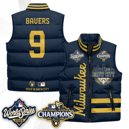 Milwaukee Brewers 2026 NL Champions Puffer Vest - Printed