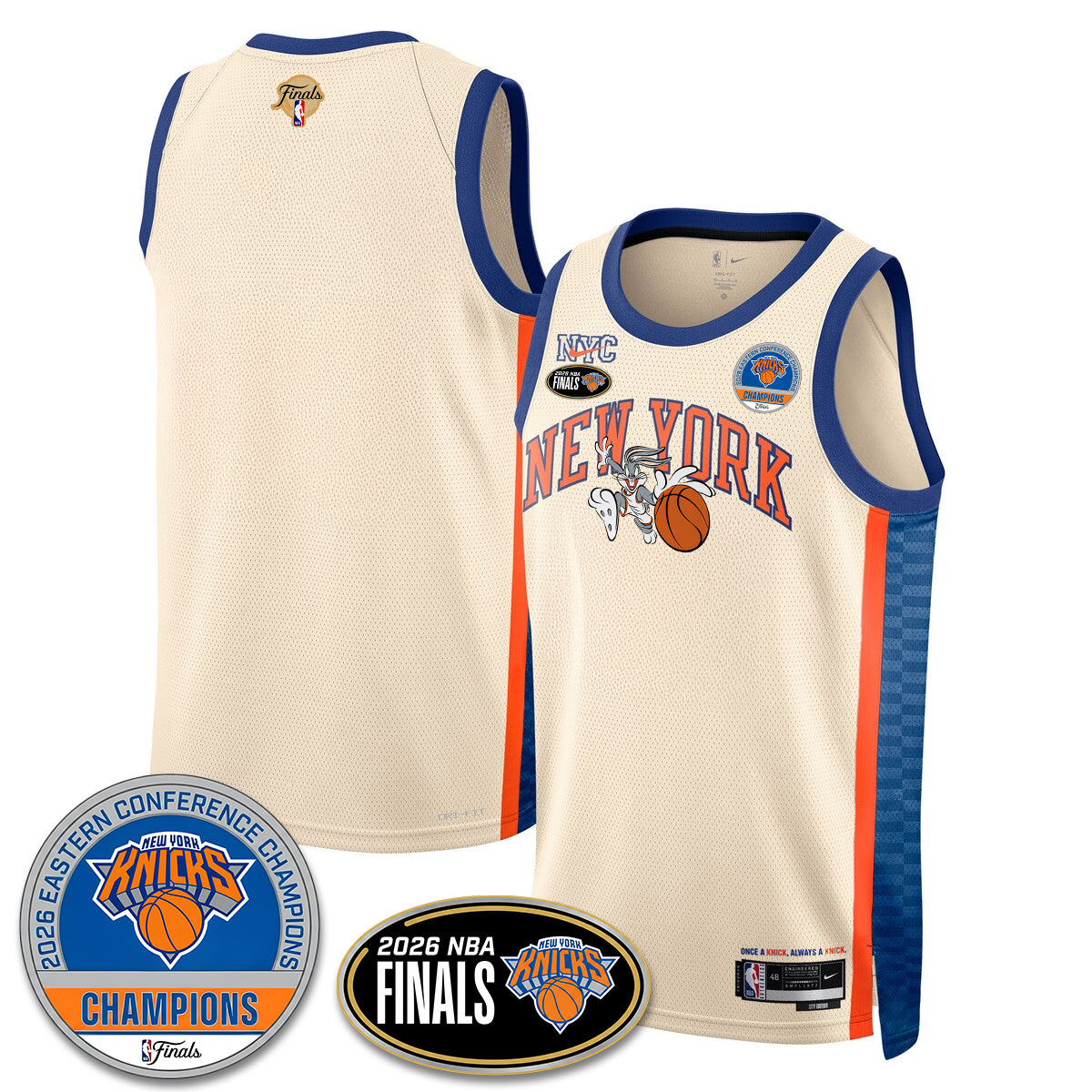 New York Knicks 2026 NBA Eastern Conference Champions x Bunny Vapor Jersey - Stitched
