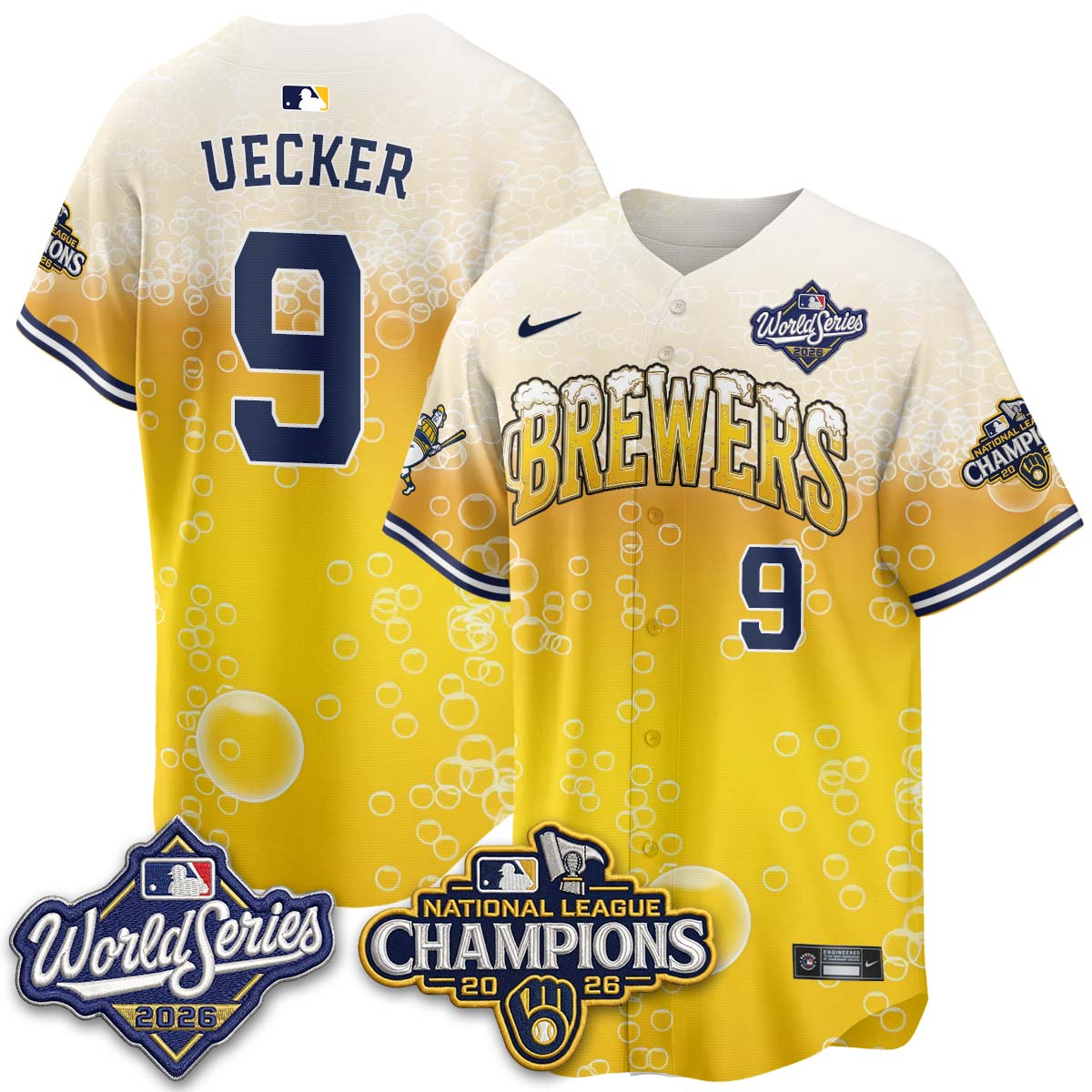 Milwaukee Brewers "Pitcher & Pint" WS26 & 2026 NL Champions Vapor Jersey - Stitched (V2)