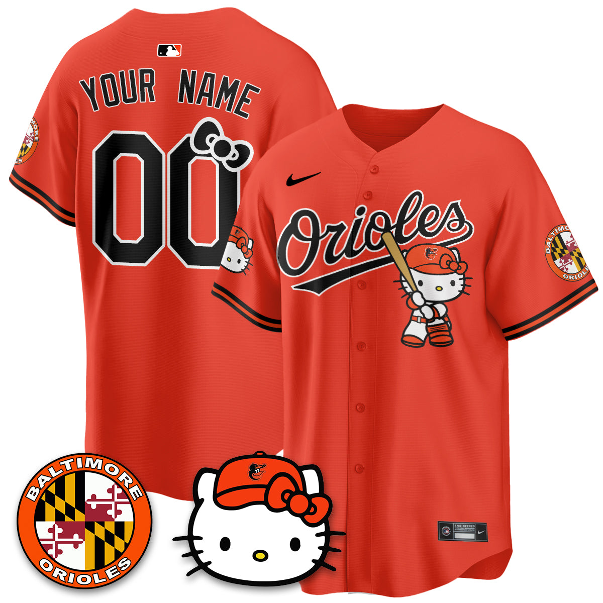 Baltimore Orioles x Meow Kitty Vapor Premier Limited Custom Jersey - Stitched