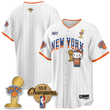 New York Knicks 2026 NBA Champions x Meow Kitty Vapor Jersey - Stitched