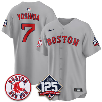 Boston Red Sox 125th Anniversary Patch Vapor Jersey - Stitched