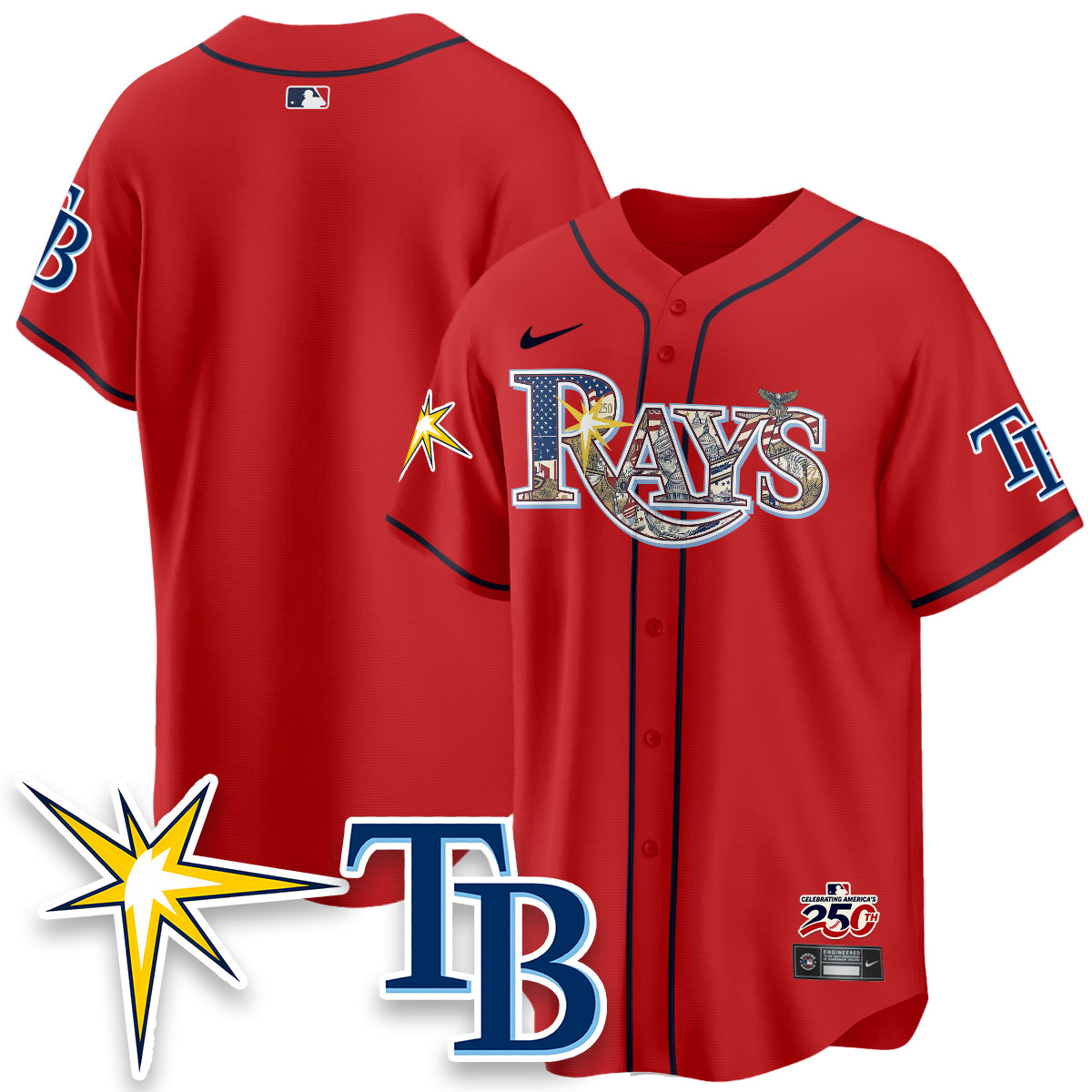 Tampa Bay Rays Independence Day USA 2026 Vapor Limited Jersey - Stitched