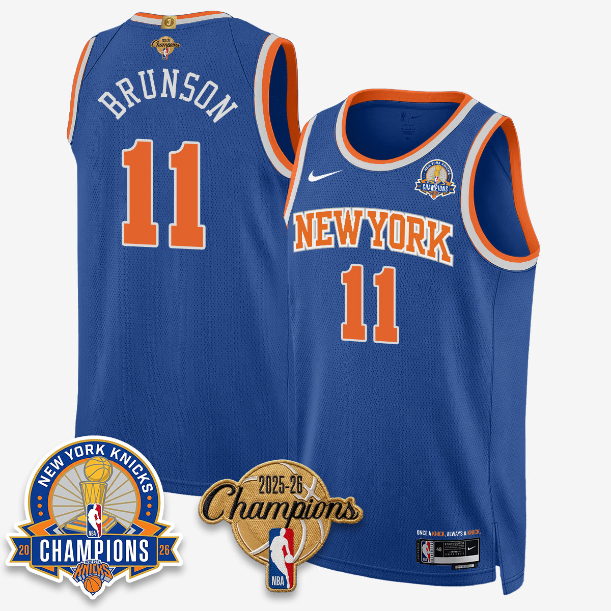 New York Knicks 2026 Basketball Champions Gold Edition Vapor Jersey- Stitched