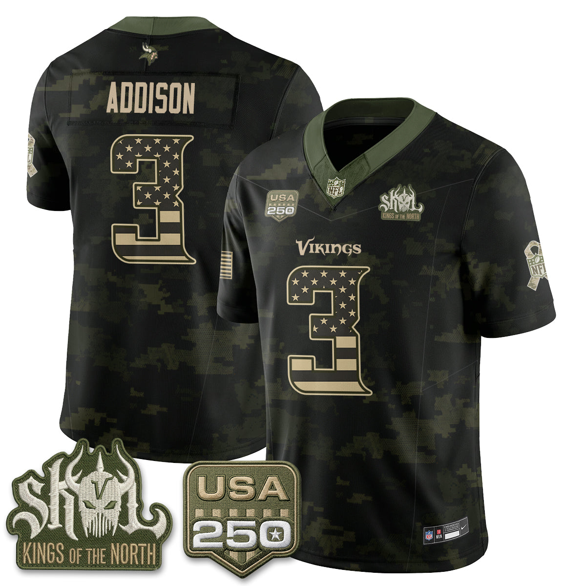 Minnesota Vikings 2026 Salute to Service Edition Vapor Jersey - Stitched