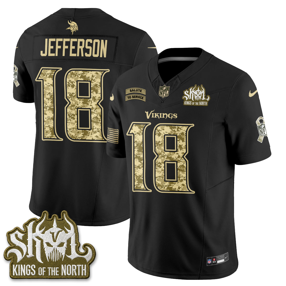 Minnesota Vikings 2026 Salute to Service V2 Vapor Jersey - Stitched-NQD