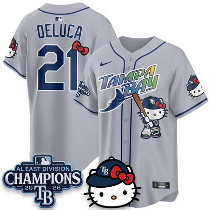 Tampa Bay Rays x Meow KT 2026 AL East Champs Vapor Jersey - Stitched-NQD