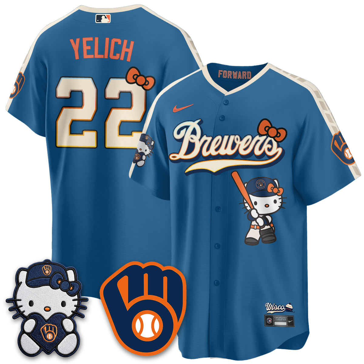 Milwaukee Brewers Meow KT Night Vapor Limited Jersey - Stitched