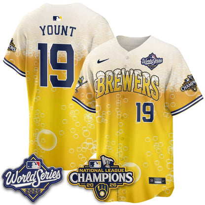 Milwaukee Brewers "Pitcher & Pint" WS26 & 2026 NL Champions Vapor Jersey - Stitched (V2)