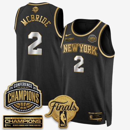 New York Knicks 2026 NBA Eastern Conference Champions White Gold Edition Jersey - Stitched