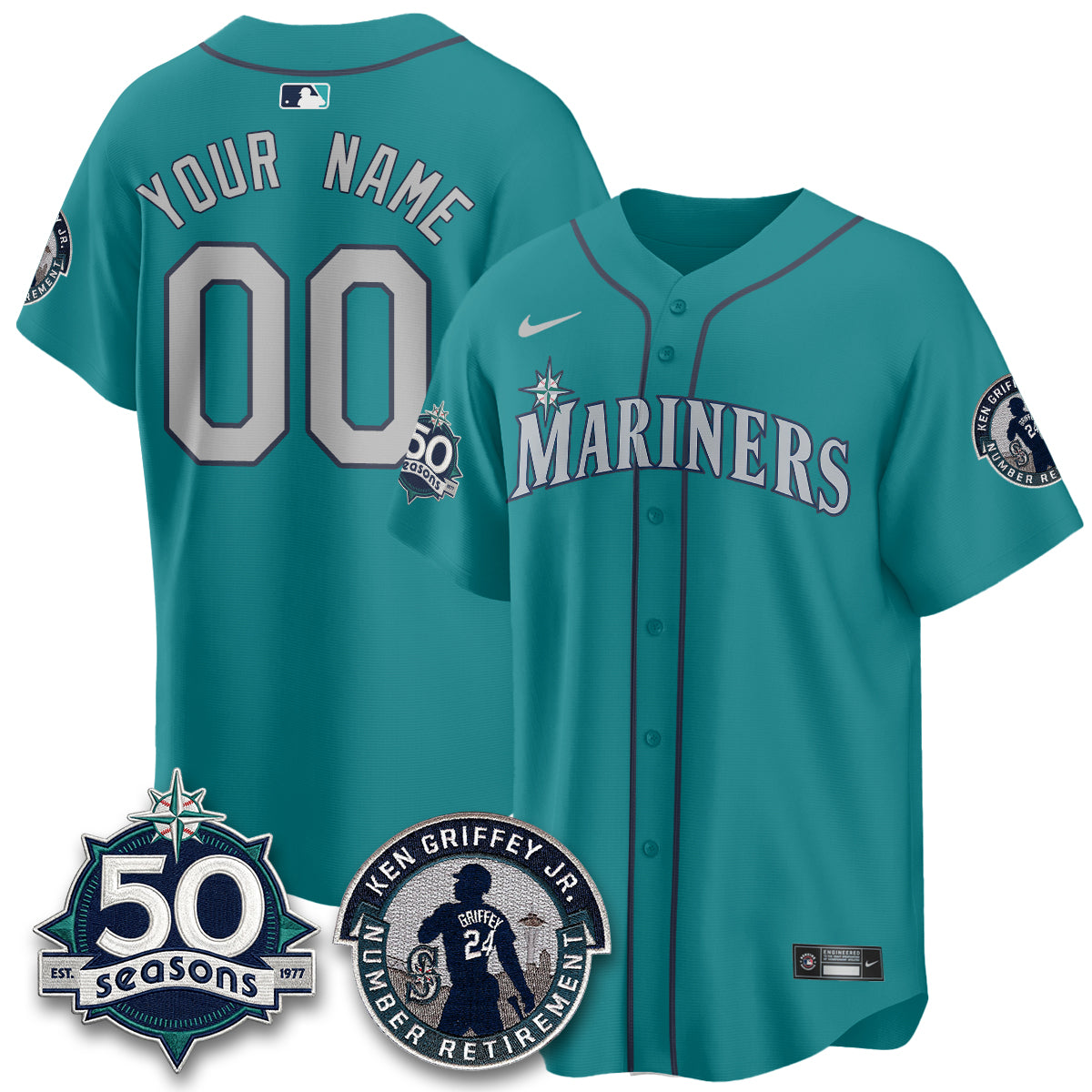 Seattle Mariners Ken Griffey Jr. Patch Vapor Premier Limited Custom Jersey - All Stitched
