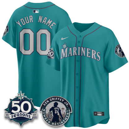 Seattle Mariners Ken Griffey Jr. Patch Vapor Premier Limited Custom Jersey - All Stitched