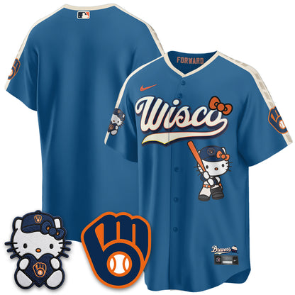 Milwaukee Brewers Meow KT Night Vapor Limited Jersey - Stitched