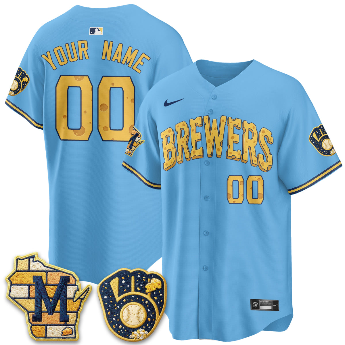 Milwaukee Brewers Cheesehead Edition Vapor Limited Custom Jersey - Stitched