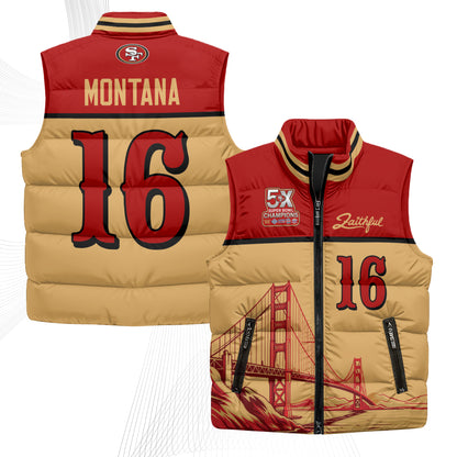 San Francisco 49ers Faithful Puffer Vest - Printed