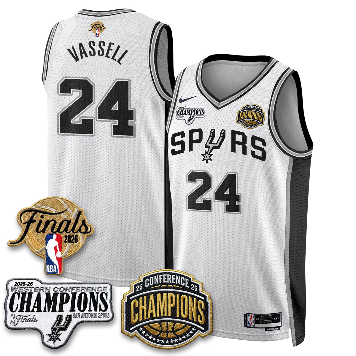 San Antonio Spurs 2026 NBA Western Conference Champions Vapor Jersey - Stitched