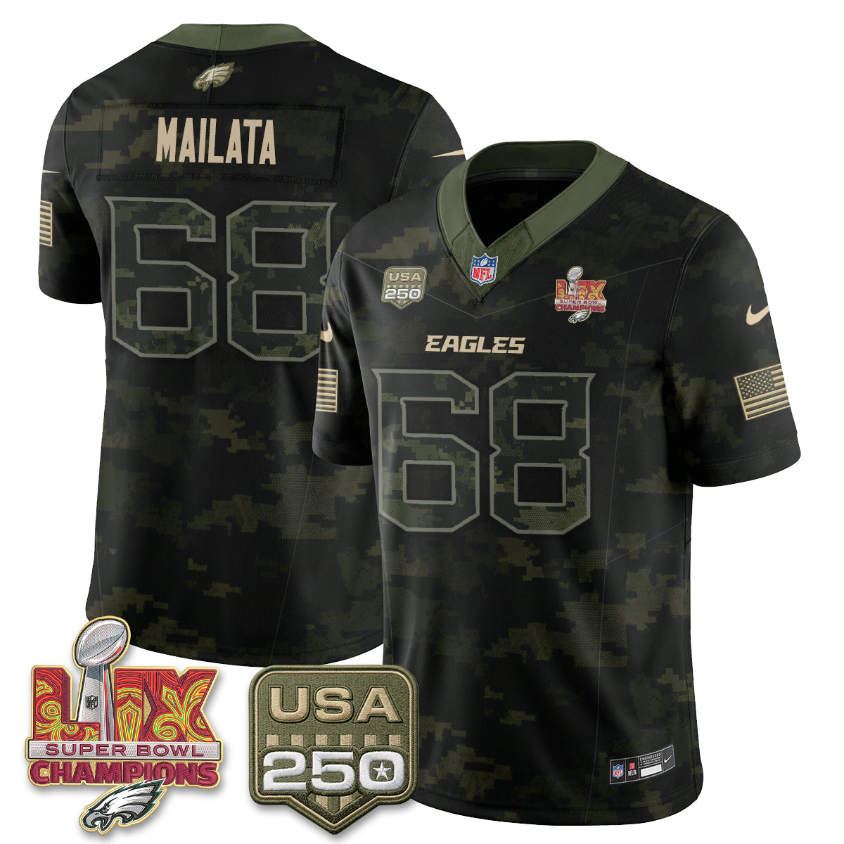 Philadelphia Eagles Salute to Service Vapor Jersey - Stitched