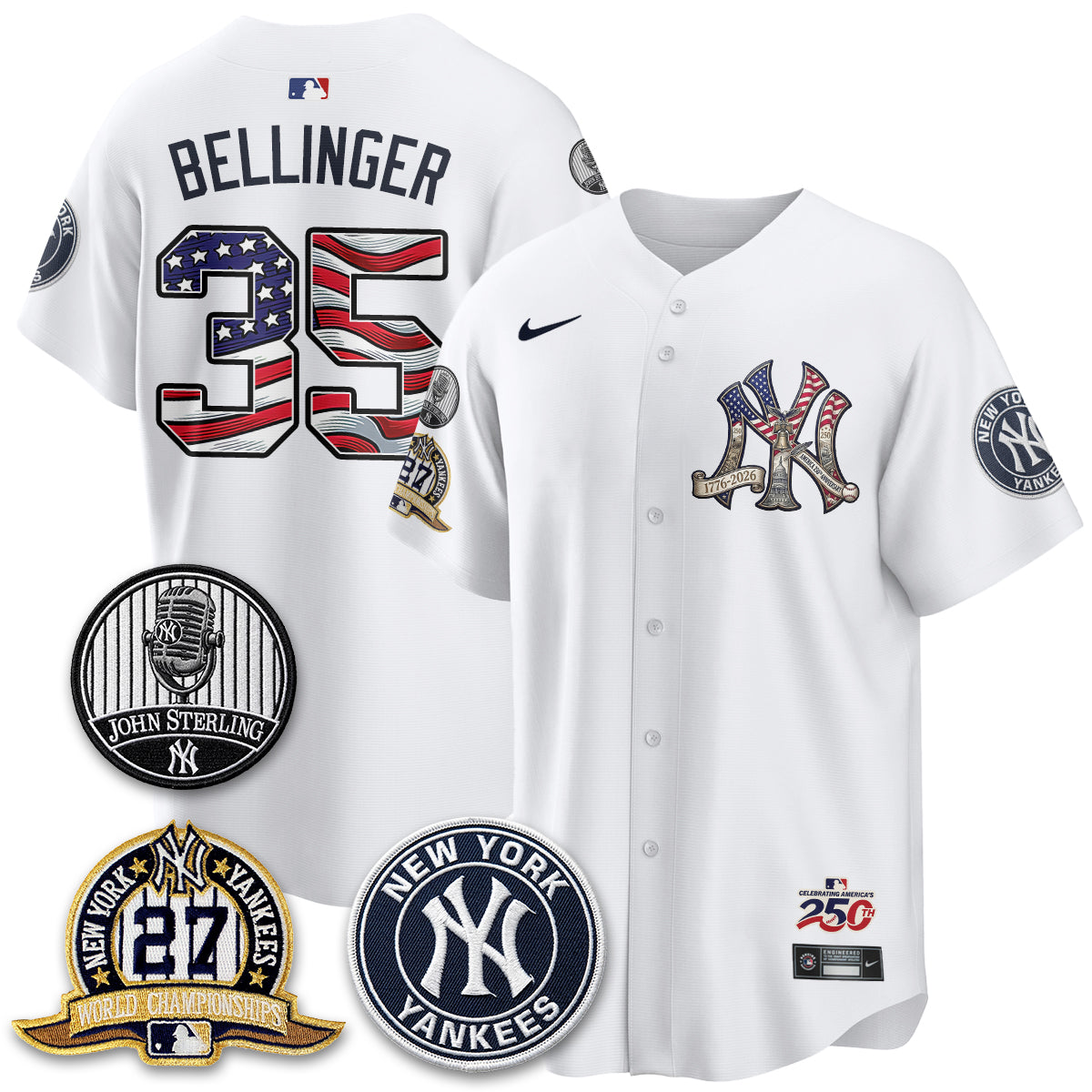 New York Yankees Independence Day USA Vapor Limited Jersey - Stitched