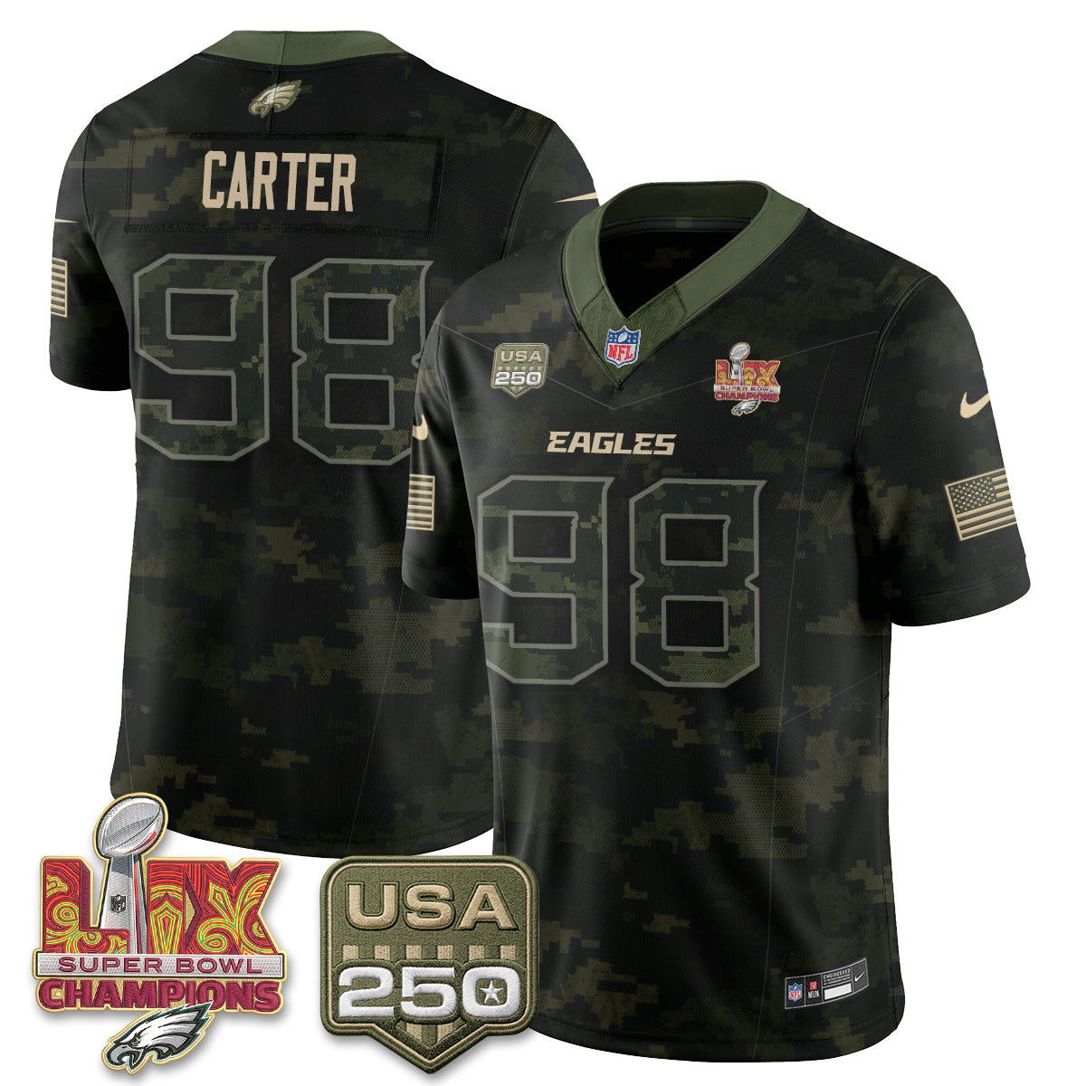 Philadelphia Eagles Salute to Service Vapor Jersey - Stitched