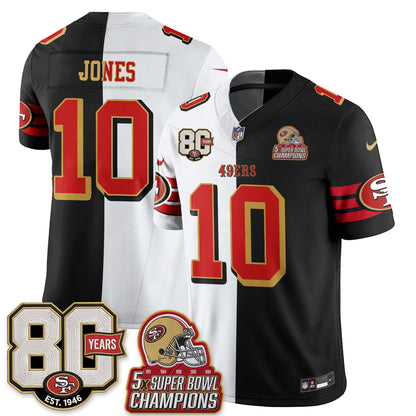 San Francisco 49ers Split Style Vapor Jersey - Stitched