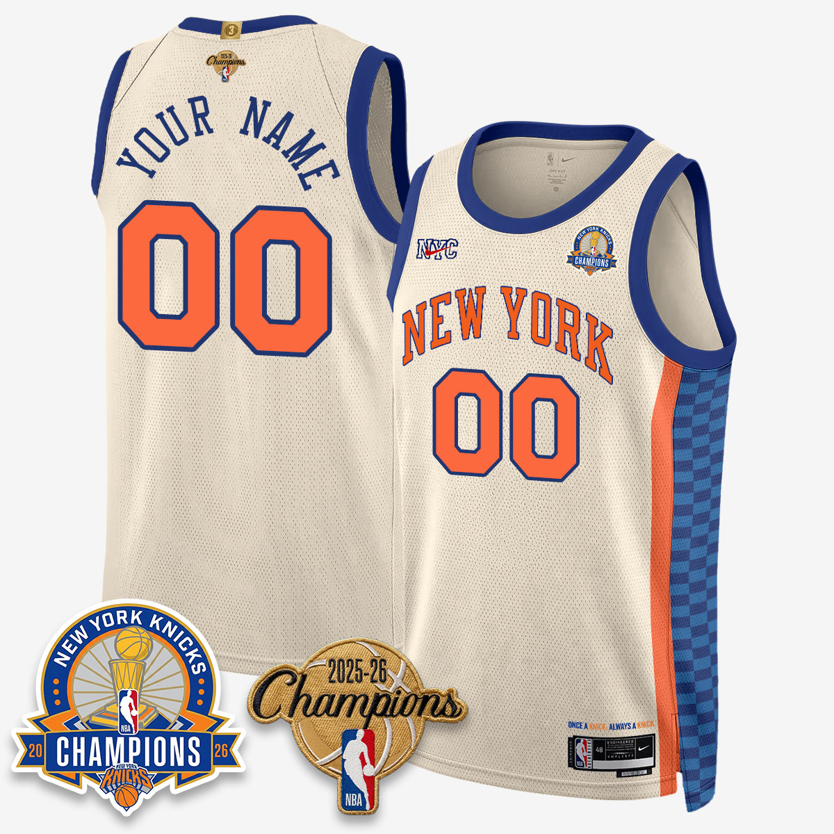 New York Knicks 2026 Basketball Champions Special Edition Vapor Custom Jersey V2- Stitched