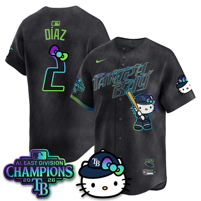Tampa Bay Rays x Meow KT 2026 AL East Champs Vapor Jersey - Stitched-NQD