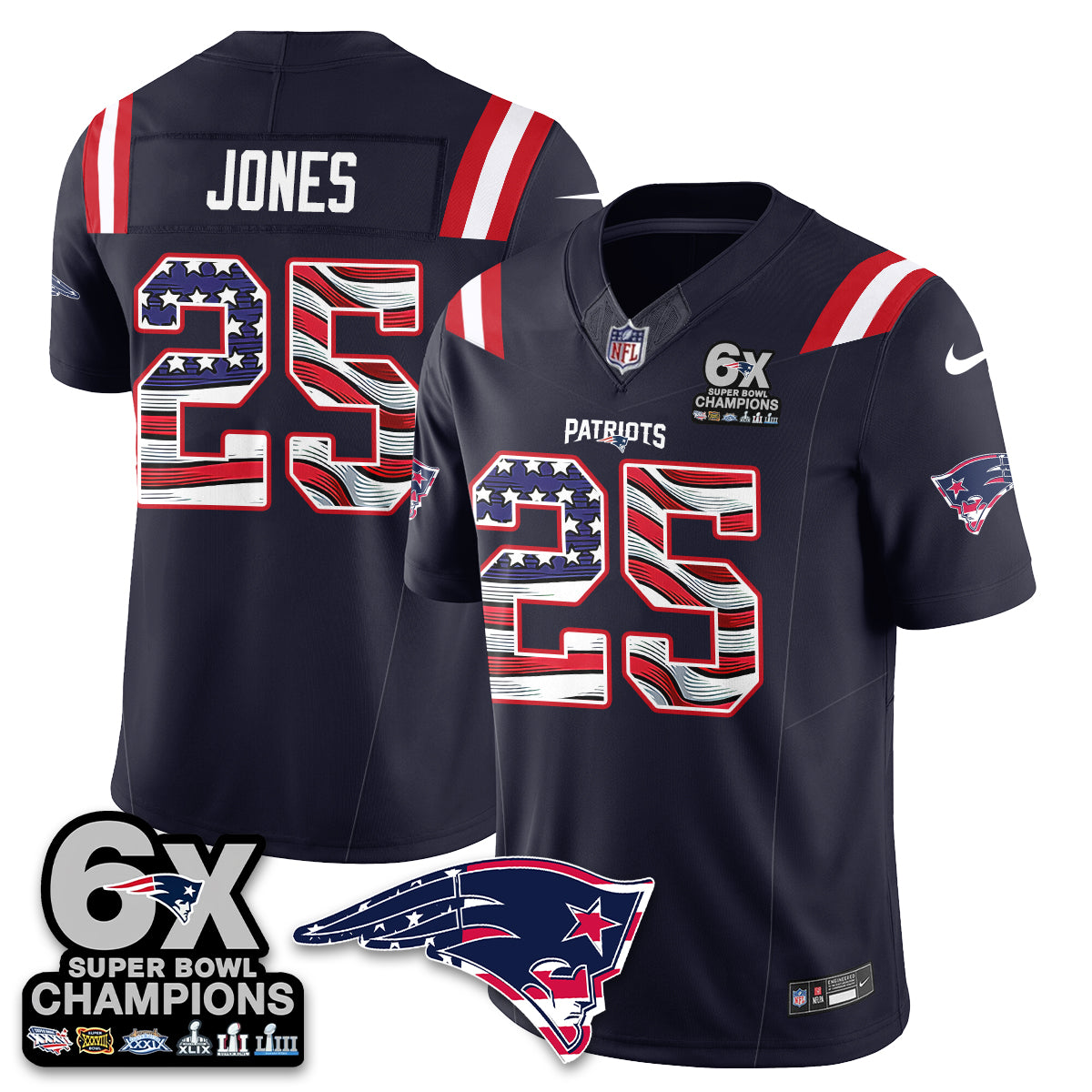 New England Patriots America Edition Vapor Jersey V2- Stitched