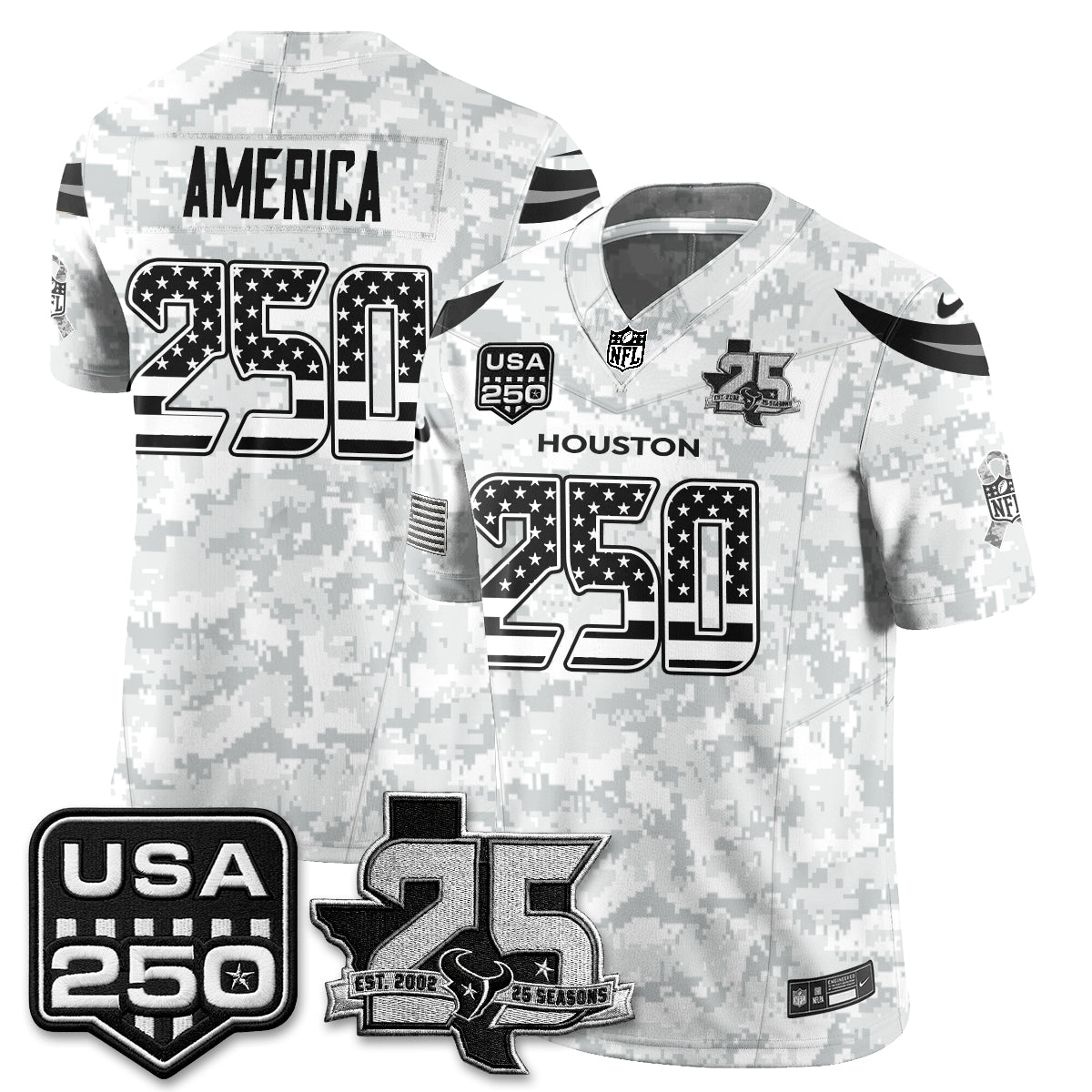 Houston Texans 2026 Salute to Service Edition Vapor Jersey - Stitched