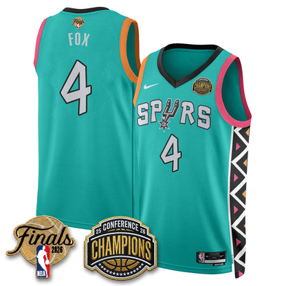 San Antonio Spurs 2026 NBA Western Conference Champions Vapor City Edition Jersey - Stitched