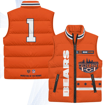 Chicago Bears "Windy City" Puffer Vest - Printed