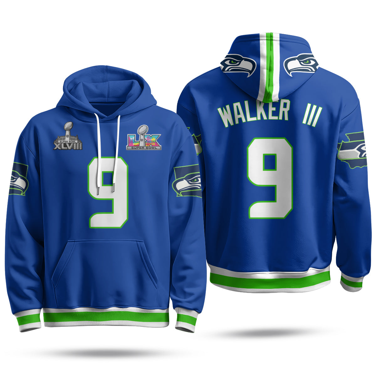 Seattle Seahawks S.Bowl Champs Hoodie - Stitched