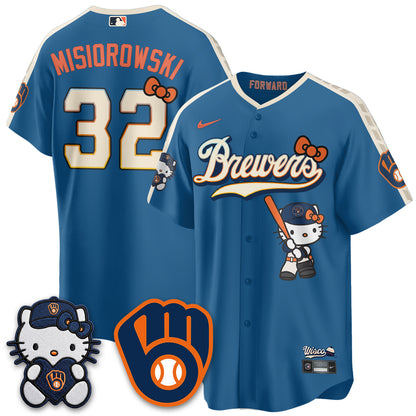 Milwaukee Brewers Meow KT Night Vapor Limited Jersey - Stitched