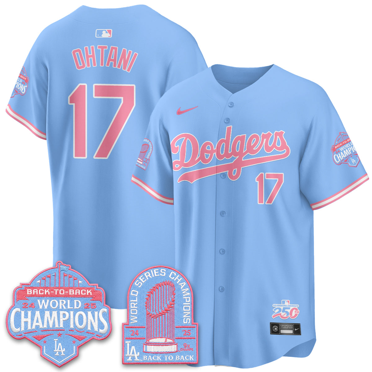 Los Angeles Dodgers x Bubblegum Vapor Jersey - Stitched