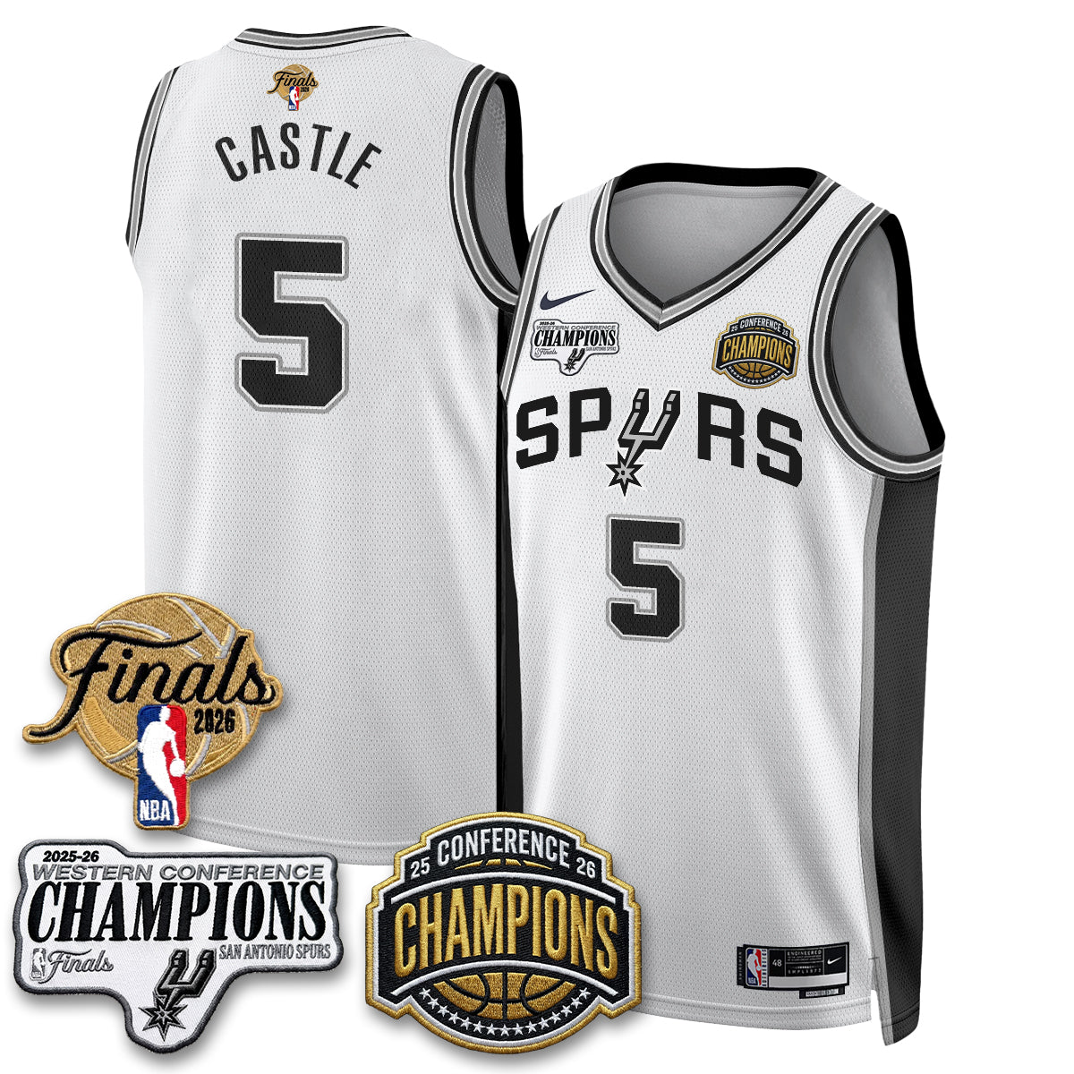 San Antonio Spurs 2026 NBA Western Conference Champions Vapor Jersey - Stitched