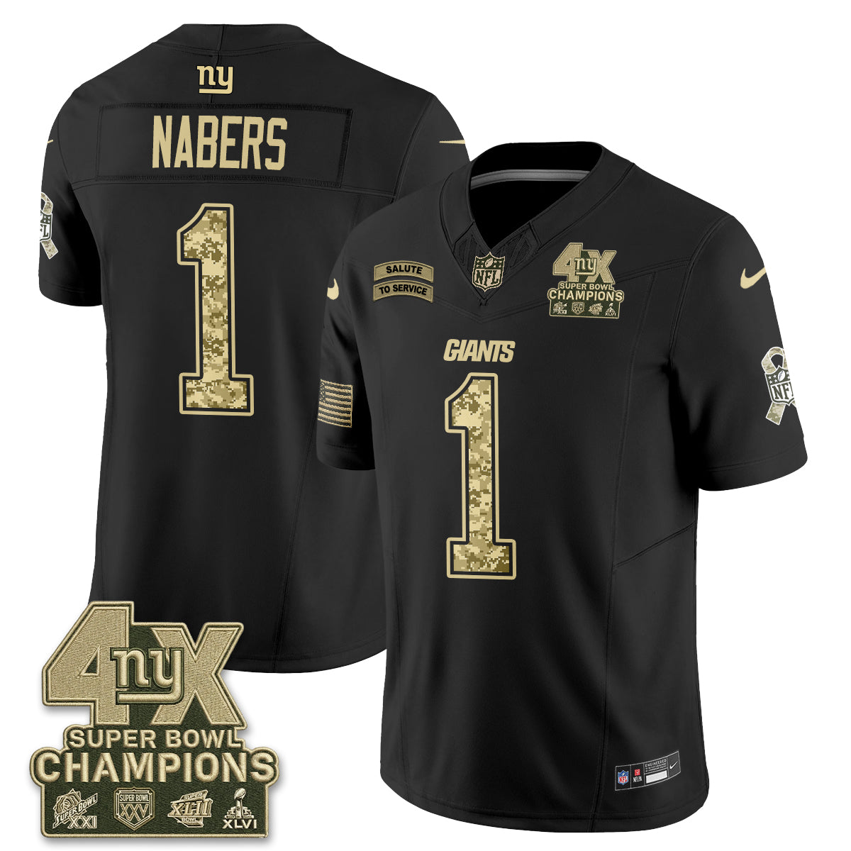 New York Giants 2026 Salute To Service V2 Vapor Jersey - Stitched-NQD